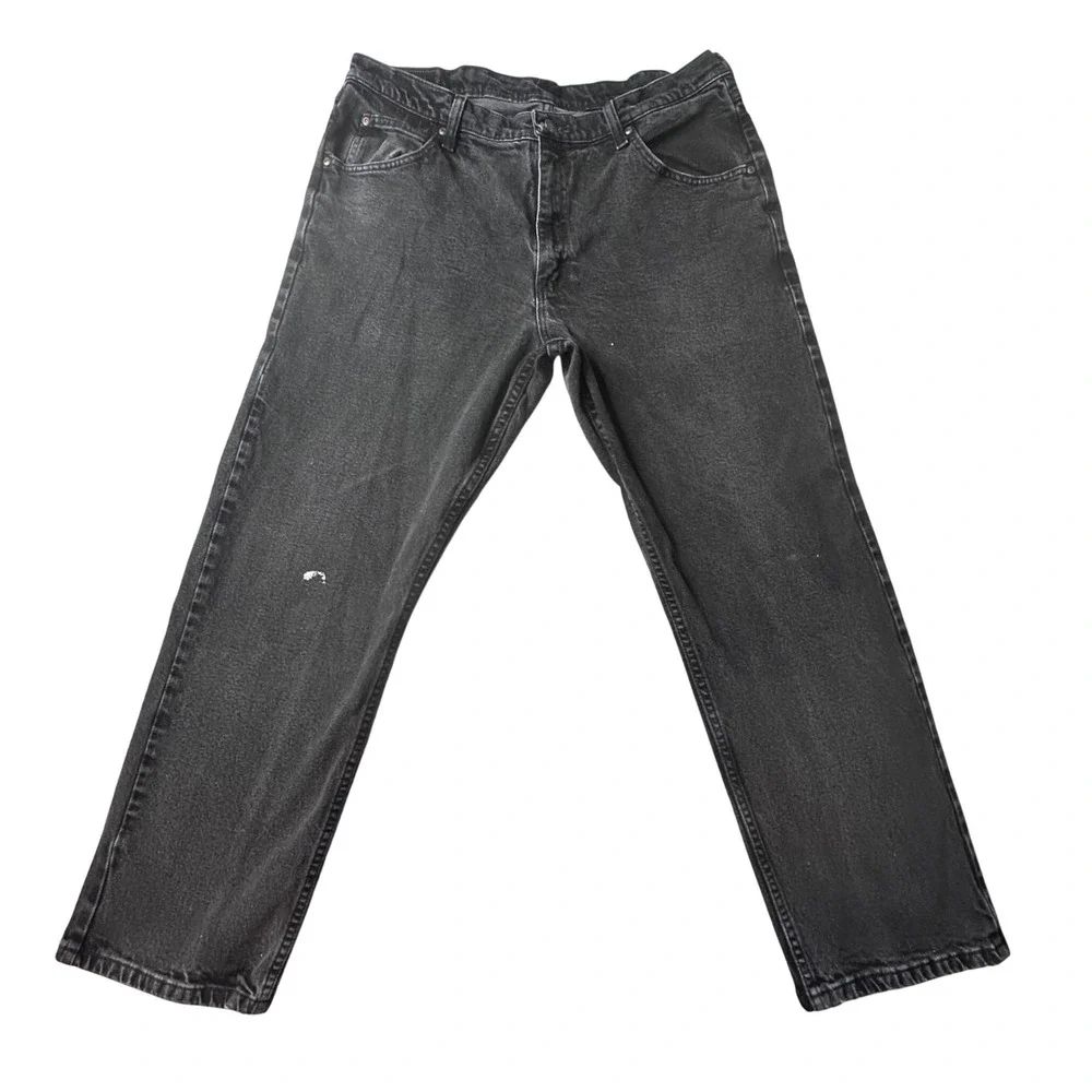 Wrangler Jeans Mens 36x29 (35x26) Black 1097FXVCB Straight Leg Faded Denim Pants